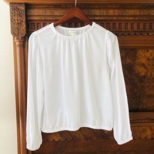 Cloth & Stone Mock Neck Shirred Tencel Blouse